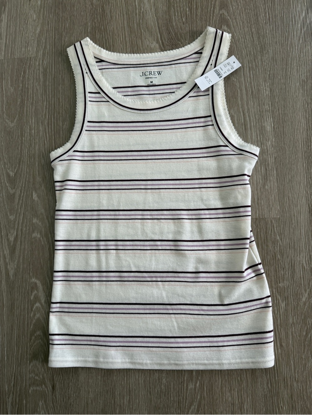 J.Crew Striped Tank Top NWT | Size Medium | Ivory Multi Stripe